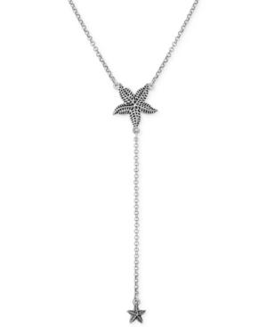 Lucky Brand In Silver-tone Starfish Lariat Necklace