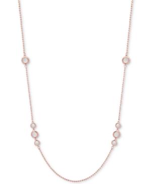 Anne Klein Rose Gold-tone Crystal Strand Necklace