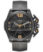 Diesel Men's Chronograph Ironside Black Leather Strap Watch 48x55mm Dz4386