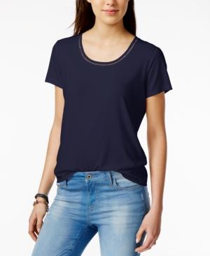 Tommy Hilfiger Crochet-trim T-shirt, Created For Macy's