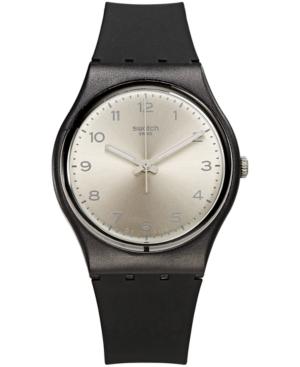 Swatch Unisex Swiss Exotic Charm Black & Gray Double Layer Silicone Strap Watch 34mm Gb287