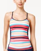Anne Cole Locker Striped Cross-back Active Tankini Top Women's Swimsuit