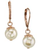 2028 Rose Gold-tone Imitation Pearl Drop Earrings, A Macy's Exclusive Style