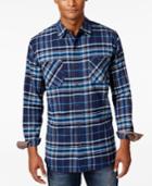 Weatherproof Vintage Men's Contrast Cuff Plaid Flannel Shirt, Classic Fit
