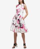 Dkny Cotton Printed Fit & Flare Dress, Created For Macy's