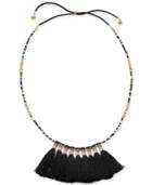 I.n.c. Gold-tone Bead & Tassel 20 Slider Necklace, Created For Macy's