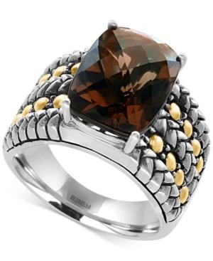 Effy Smokey Quartz Statement Ring (6 Ct. T.w.) In Sterling Silver And 18k Gold