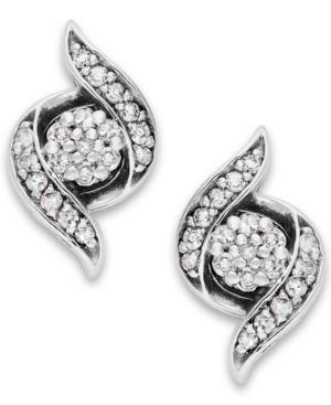 Wrapped In Love Diamond Twist Earrings In 14k White Gold (1/4 Ct. T.w.)