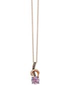 Le Vian Chocolatier Pink Amethyst (3/4 Ct. T.w.) And Diamond Accent Pendant Necklace In 14k Rose Gold