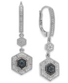 Diamond Geometric Drop Earrings (1/10 Ct. T.w.) In Sterling Silver