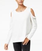 American Rag Juniors' Embellished Cold-shoulder Sweatshirt, Created For Macy's