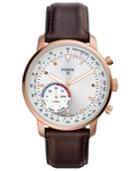 Fossil Q Men's Goodwin Brown Leather Strap Hybrid Smart Watch 44mm