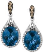 Le Vian London Blue Topaz (7-7/8 Ct. T.w.) And Diamond (1/3 Ct. T.w.) Earrings In 14k White Gold