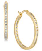 Essentials Gold Plated Crystal Inside Out Hoop Earrings