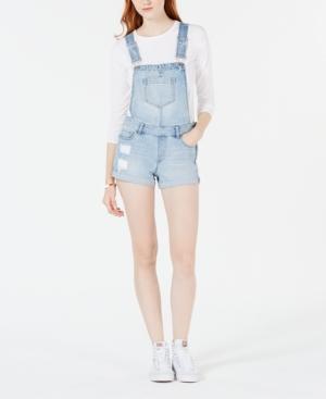 Dollhouse Juniors' Cuffed Denim Shortalls, Created For Macy's