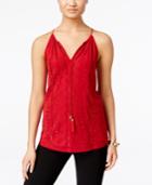 Inc International Concepts Petite Embroidered Halter Top, Only At Macy's