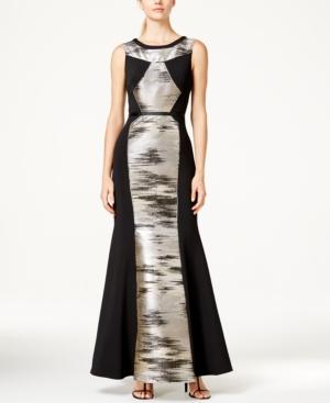 Js Collection Metallic-combo Sleeveless Gown