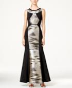 Js Collection Metallic-combo Sleeveless Gown