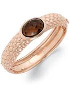 Bronzarte 18k Rose Gold Over Bronze Bracelet, Smokey Quartz Bangle (13 Ct. T.w.)