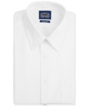 Eagle Men's Slim-fit Non-iron White Pinpoint Dress Shirt