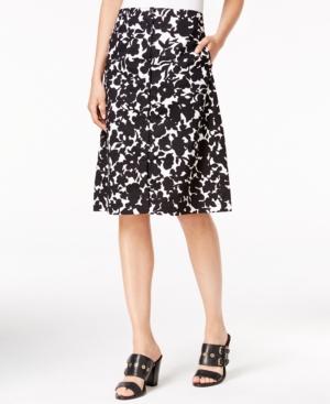 Tommy Hilfiger Printed Button-front Skirt