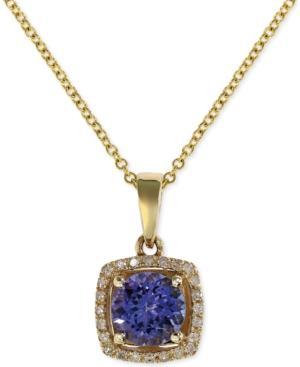 Violette By Effy Tanzanite (3/4 Ct. T.w.) And Diamond Accent Pendant Necklace In 14k Yellow Gold