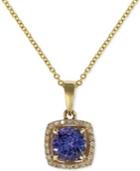 Violette By Effy Tanzanite (3/4 Ct. T.w.) And Diamond Accent Pendant Necklace In 14k Yellow Gold