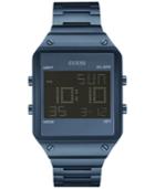 Guess Men's Digital Blue Ion-plated Stainless Steel Bracelet Watch 55x38mm U0596g4