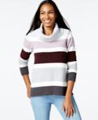 Style & Co. Cowl-neck Striped Sweater, Only At Macy's