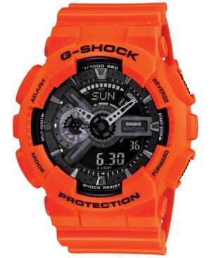 G-shock Men's Analog-digital Orange Resin Strap Watch 55x51mm Ga110mr-4a