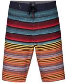 Hurley Men's Phantom Blackball Orange Street Variegated-stripe Boardshorts