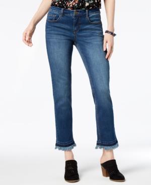 Style & Co Frayed Slim-leg Jeans, Created For Macy's