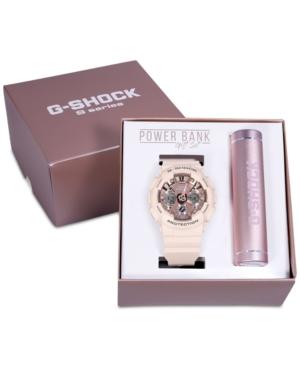 G-shock Women's Analog-digital Blush Resin Strap Watch 45.9mm Gift Set, Created For Macy's