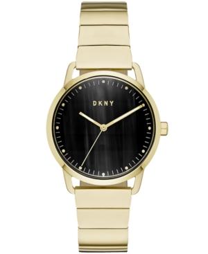 Dkny Women's Greenpoint Gold-tone Stainless Steel Bracelet Watch 36mm, Created For Macy's