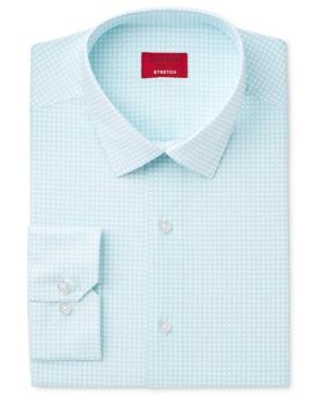 Alfani Men's Slim-fit Stretch Teal Bubble Print Dress Shirt, Only At Macy's
