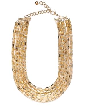 Sequin Necklace, 14k Gold-plated Five-row Statement Necklace