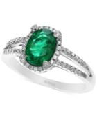 Brasilica By Effy Emerald (1-1/8 Ct. T.w.) And Diamond (1/5 Ct. T.w.) Ring In 14k White Gold