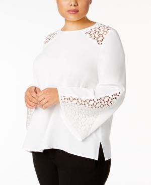 Kasper Plus Size Lace-inset Top