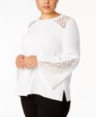 Kasper Plus Size Lace-inset Top