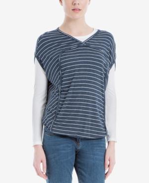 Max Studio London Striped Bubble-hem Top, Created For Macy's