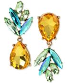 Betsey Johnson Gold-tone Crystal Pineapple Mismatch Earrings