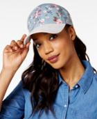 Collection Xiix Floral And Faux-suede Baseball Cap
