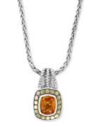 Effy Citrine 16-1/2 Pendant Necklace (3-9/10 Ct. T.w.) In Sterling Silver & 18k Gold