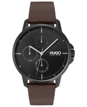 Hugo Men's #focus Brown Leather Strap Watch 42mm