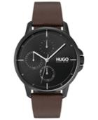 Hugo Men's #focus Brown Leather Strap Watch 42mm