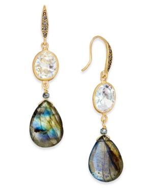 Paul & Pitu Naturally Gold-tone Stone Drop Earrings