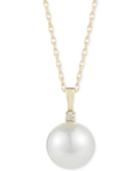 Cultured South Sea Pearl (10mm) And Diamond Accent Pendant Necklace In 14k Gold
