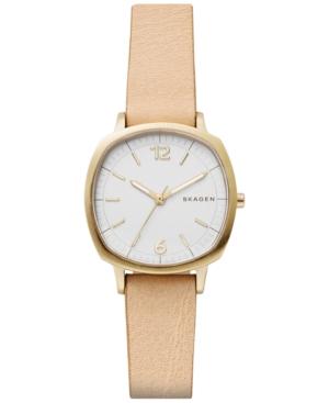 Skagen Women's Rungsted Nude Leather Strap Watch 30x30mm Skw2631