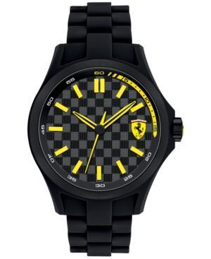 Scuderia Ferrari Men's Pit Crew Black Silicone Bracelet Watch 46mm 830156