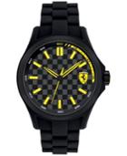Scuderia Ferrari Men's Pit Crew Black Silicone Bracelet Watch 46mm 830156